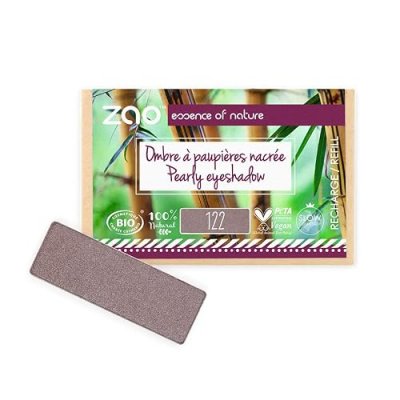 ZAO MAKEUP Recharge fard &agrave; paupi&egrave;res bio - Rectangle - Zao 122 Rose des sables - nacr&eacute;
