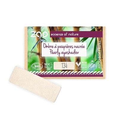 ZAO MAKEUP Recharge fard &agrave; paupi&egrave;res bio - Rectangle - Zao 134 Perle dor&eacute;e - nacr&eacute;