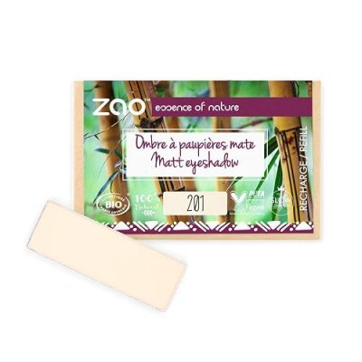 ZAO MAKEUP Recharge fard &agrave; paupi&egrave;res bio - Rectangle - Zao 201 Ivoire - mat