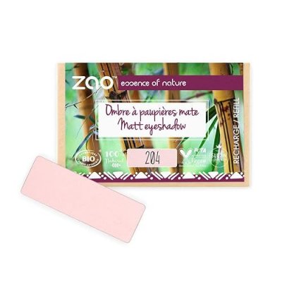 ZAO MAKEUP Recharge fard &agrave; paupi&egrave;res bio - Rectangle - Zao 204 Vieux rose dor&eacute; - mat