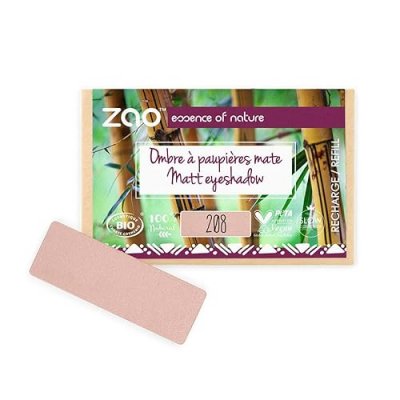 ZAO MAKEUP Recharge fard &agrave; paupi&egrave;res bio - Rectangle - Zao 208 Nude rose - mat
