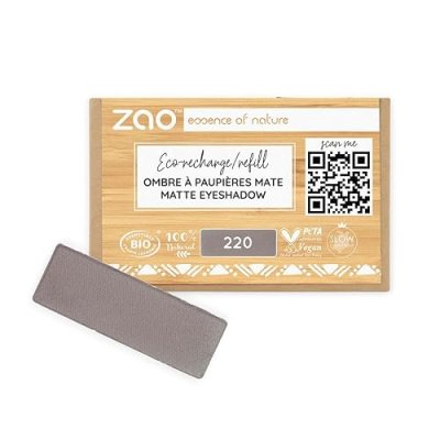 ZAO ESSENCE OF NATURE Recharge fard &agrave; paupi&egrave;res bio - Rectangle - Zao 220 Gris Taupe