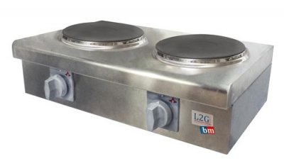 L2G R&eacute;chaud Electrique A Poser 2 Plaques D. 230 MM - - - Acier inoxydable600 305x200mm