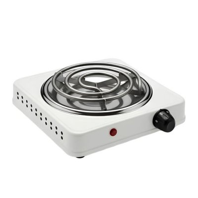 AVIZAR R&eacute;chaud Electrique Portable Compact 1500W Plaque Chauffante 21cm Thermostat 5 niveaux Blanc