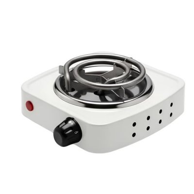 AVIZAR R&eacute;chaud Electrique Portable Compact 500W Plaque Chauffante 14cm Thermostat 5 niveaux Blanc