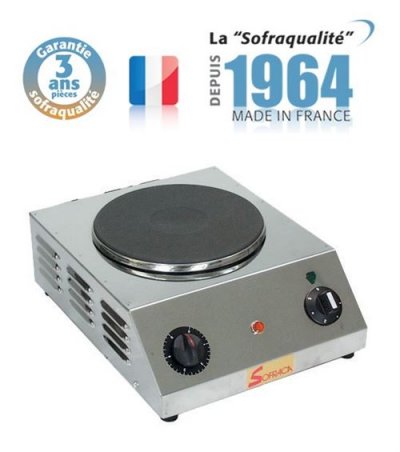  R&eacute;chaud Electrique Professionnel - 1 plaque - Diam&egrave;tre 220 mm - Sofraca -