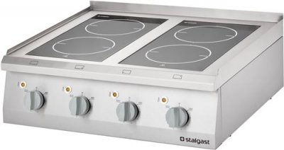 STALGAST R&eacute;chaud &Eacute;lectrique Vitroc&eacute;ramique 4 Plaques &agrave; Poser 10 kW - 