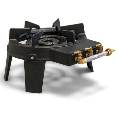 PROWELTEK Rechaud gaz 4 pieds Fonte v&eacute;ritable INTEC 9800 2 Bruleurs Plats grands volumes