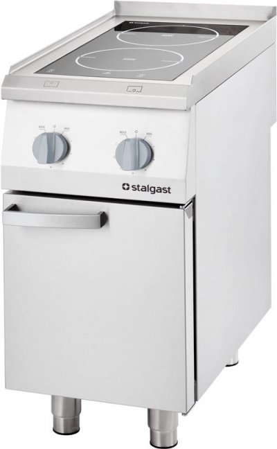 STALGAST R&eacute;chaud Induction 2 Plaques 7 kW - - - Acier inoxydable 400x700x850mm