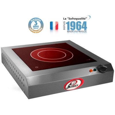 MATERIEL CHR PRO R&eacute;chaud vitroc&eacute;ramique - 1 feu - 300 x 300 mm - Sofraca
