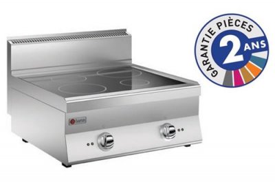  R&eacute;chaud Vitroc&eacute;ramique 4 zones - Gamme 650 - - - Acier inoxydable 700x650xmm