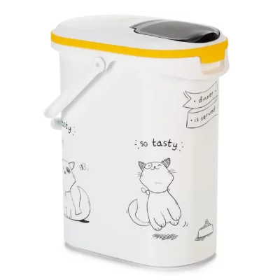 CURVER R&eacute;cipient alimentaire Dinner is Served pour chats 10 l  Blanc