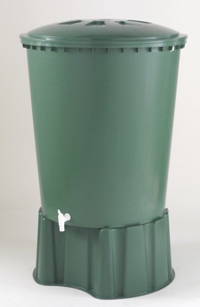 GARANTIA R&eacute;cup&eacute;rateur d'eau a&eacute;rien cylindrique 310 L vert - H. 94 x &Oslash; 80 cm