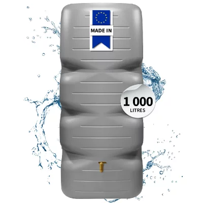 GARANTIA R&eacute;cup&eacute;rateur d'eau de pluie  Cubus 1 000 L Gris b&eacute;ton