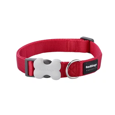 RED DINGO  - Collier chien r&eacute;glable Basic rouge Taille : T3 - Rouge