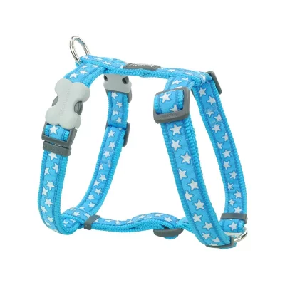 RED DINGO  - harnais design pour chien - bleu &eacute;toiles blanches - s