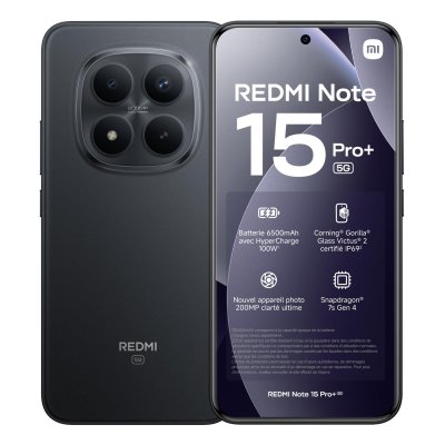 XIAOMI Redmi Note 15 Pro+ 5G Noir 8 GO + 256 GO Snapdragon&reg; 7s Gen 4