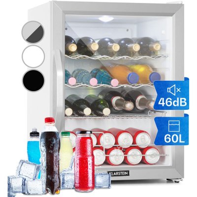KLARSTEIN R&eacute;frig&eacute;rateur &agrave; boissons  Beersafe XL Crystal White - 60L, &eacute;clairage LED, porte en verre 