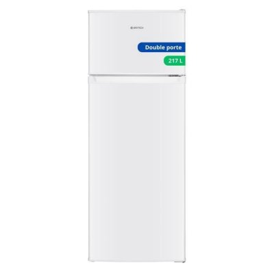 GEDTECH R&eacute;frig&eacute;rateur double porte  GE127DP 204L froid statique Blanc