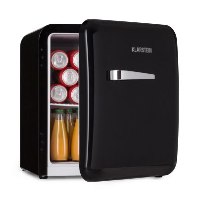 KLARSTEIN R&eacute;frig&eacute;rateur r&eacute;tro Audrey Mini 48L 2 &eacute;tages Mini Frigo Mini bar Noir