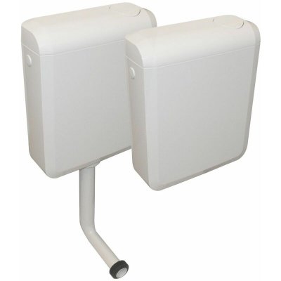 REGIPLAST  4150 R&eacute;servoir attenant/Semi Bas Duetto Double d&eacute;bit, Blanc