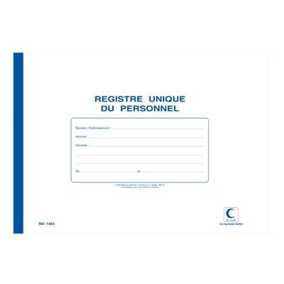 ELVE Registre unique du personnel et des stagiaires -  - A4 - 52 pages