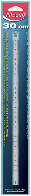 MAPED R&egrave;gle en acier inoxydable -  - 30 cm