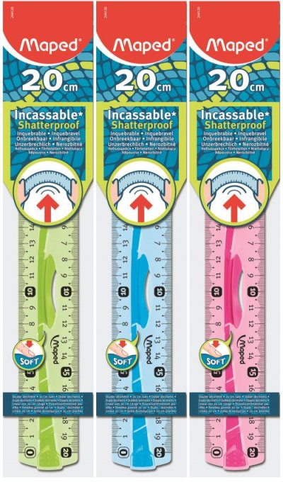 MAPED R&egrave;gle souple Twist'n'flex -  - 20cm - Coloris al&eacute;atoires