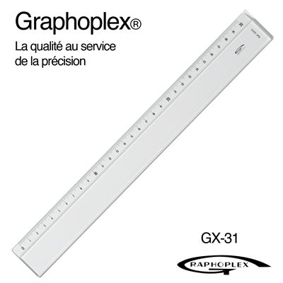 GENERIQUE R&egrave;gle transparente 1 biseau + bosselage 30 cm - graphoplex