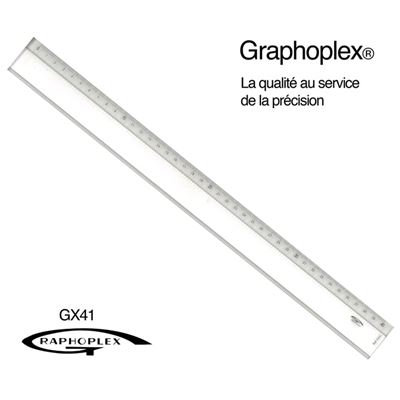 GENERIQUE R&egrave;gle transparente 1 biseau + bosselage 40 cm - graphoplex