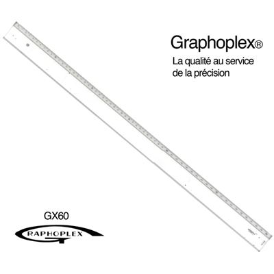 GENERIQUE R&egrave;gle Transparente 1 Biseau + Bosselage 60 Cm 