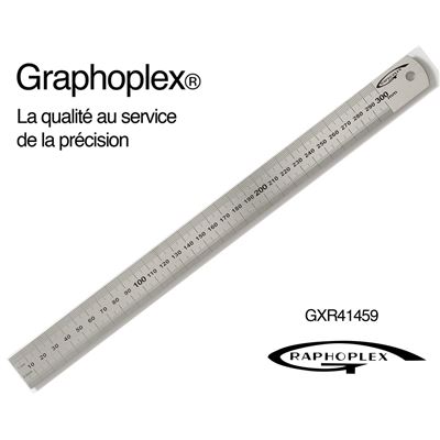 GENERIQUE R&eacute;glet acier &eacute;pais &eacute;p = 1mm l = 24mm l = 30cm - graphoplex