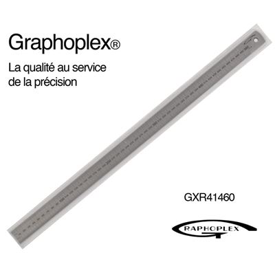 GENERIQUE R&eacute;glet acier &eacute;pais &eacute;p = 1mm l = 24mm l = 50cm - graphoplex