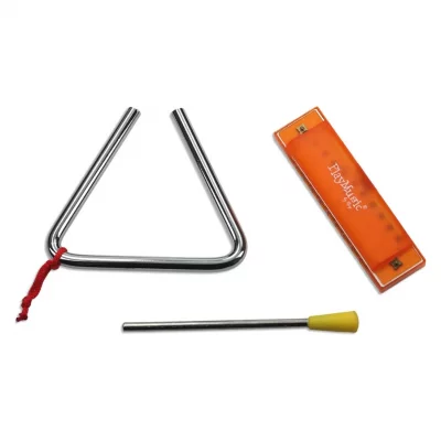 REIG  - 7077 - Instrument &Agrave; Vent - Set Triangle + Harmonica