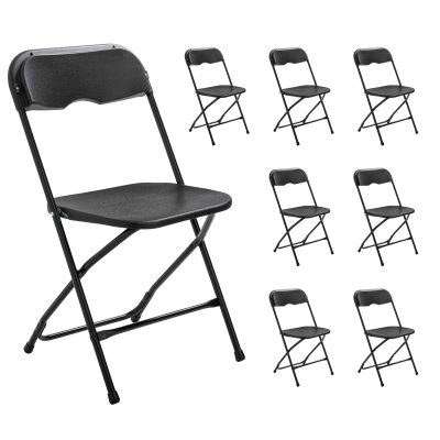 REKKEM  - Chaise pliante noire - Lot de 8 - R&eacute;ception, jardin Noir