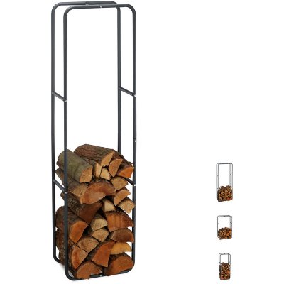 RELAXDAYS  10026018_949 &Eacute;tag&egrave;re &agrave; Bois de chemin&eacute;e, Anthracite, 150 x 40 x 25 cm