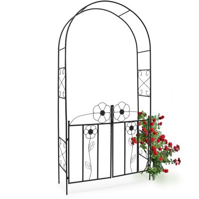 RELAXDAYS  Arche &Agrave; Rosier Arceau De D&eacute;coration Jardin Avec Portillons En Fer &Eacute;poxy Support