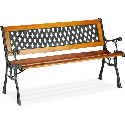 RELAXDAYS  Banc De Jardin Banc Ext&eacute;rieur Balcon Terrasse Ornements Motifs Crois&eacute;s En Fonte