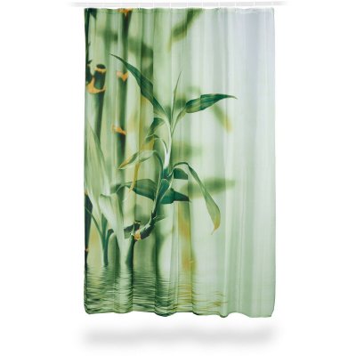 RELAXDAYS  Rideau de douche motif bambou en polyester tissu vert lavable 200x174 baignoire, vert