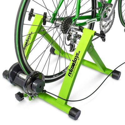 RELAXDAYS  Simulateur de v&eacute;lo pliable avec 7 niveaux de r&eacute;sistance Rouleau r&eacute;glable Vert