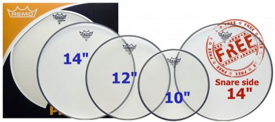 REMO  Ambassador Peau de batterie Transparent