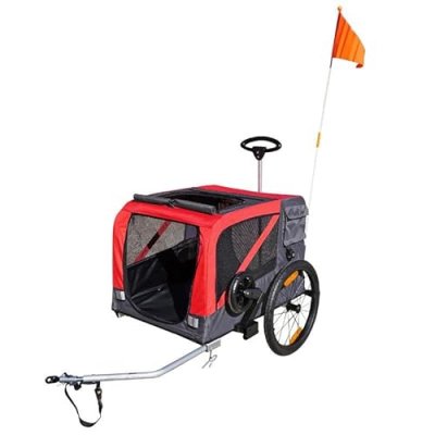 NEWTON BIKE Remorque v&eacute;lo utilitaire pour chiens rouge