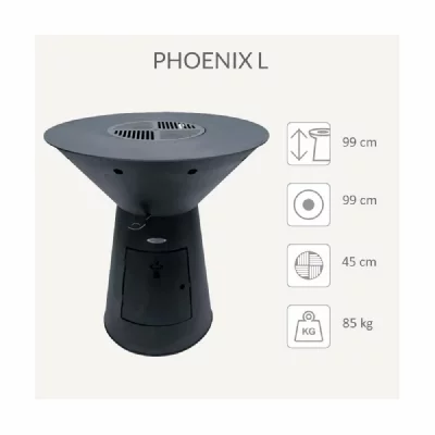 REMUNDI  Barbecue brasero en acier Phoenix Hauteur 99 cm Diam&egrave;tre 99 cm