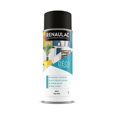 RENAULAC  Peinture aerosol 0,4 L noir mat