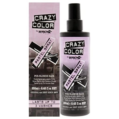 CRAZY COLOR Renbow, Spray Pastel Pour Cheveux Blonds Marshmallow 250ml, Rose