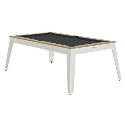 RENE PIERRE Ren&eacute; Pierre Billard Steel Chene Sable Pieds Blanc Drap Gris Ardoise