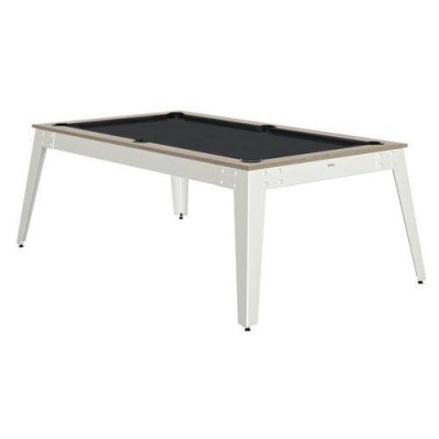 RENE PIERRE Ren&eacute; Pierre Billard Steel Oslo Pieds Blanc Drap Gris Ardoise