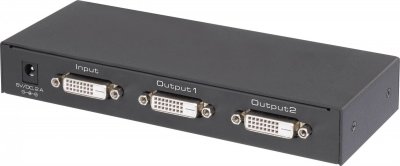 RENKFORCE  2 ports R&eacute;partiteur DVI compatible avec lultra HD 3840 x 2160 pixels noir