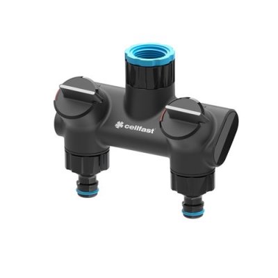 CELLFAST R&eacute;partiteur de tuyau d'arrosage 2 voies - Ergo IDEAL LINE PLUS
