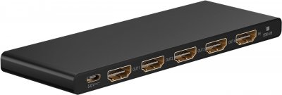 GOOBAY R&eacute;partiteur hdmi 1 &agrave; 4 (4k @ 60 hz) - divise le signal d'entr&eacute;e 1x hdmi en 4x sorties hdmi
